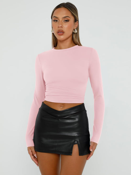 Long Sleeve Basic Spring Crop