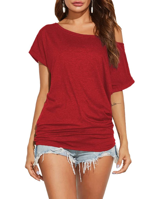 Off Shoulder Casual Loose Short Sleeve