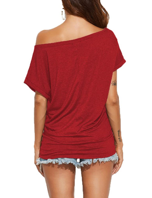 Off Shoulder Casual Loose Short Sleeve