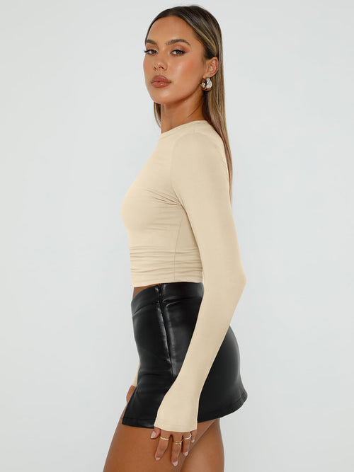 Long Sleeve Basic Spring Crop