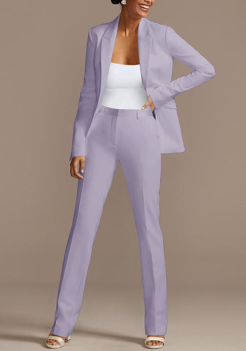 2 Piece Blazer Sets Open Front Blazers and Slim Fit Pants Suits Set