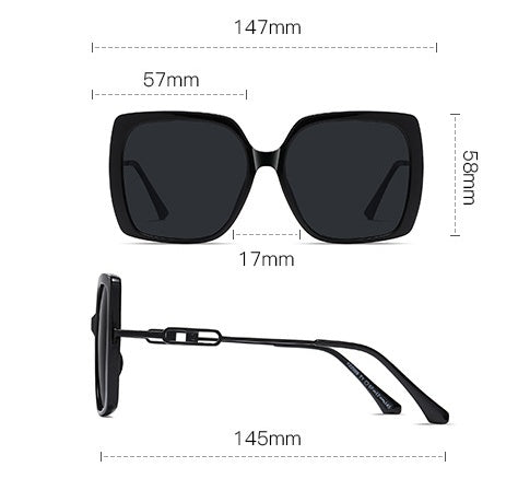 Large Framed Metal Polarized Sunglasses For Women Driving With Sunglasses