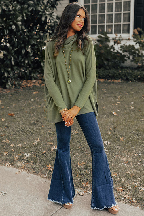 Jungle Green Cowl Neck Shift Tunic