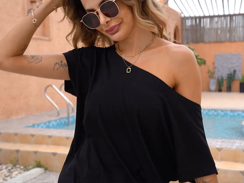 Off Shoulder Casual Loose Short Sleeve