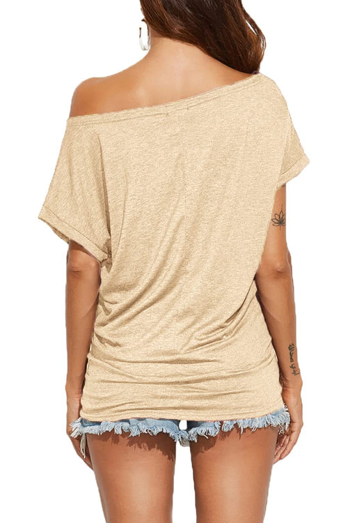 Off Shoulder Casual Loose Short Sleeve