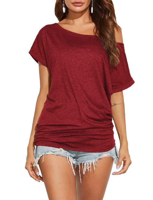 Off Shoulder Casual Loose Short Sleeve