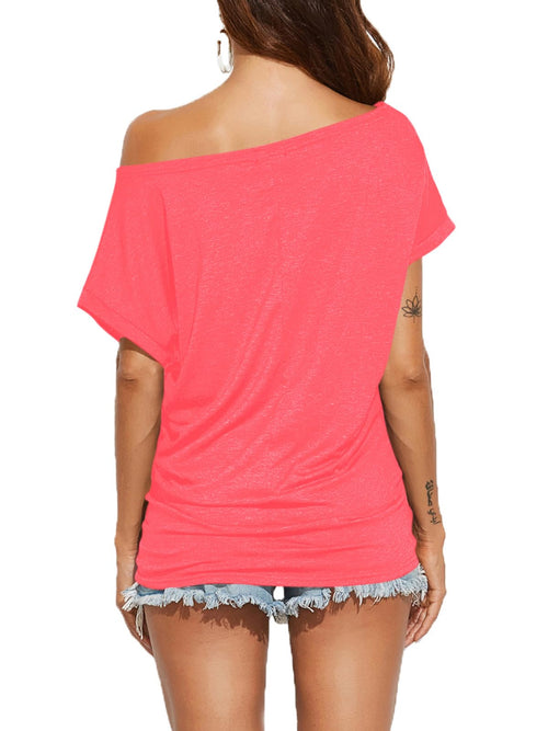 Off Shoulder Casual Loose Short Sleeve