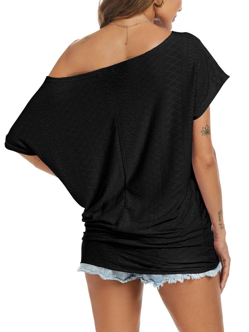 Off Shoulder Casual Loose Short Sleeve