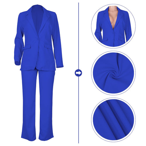 2 Piece Blazer Sets Open Front Blazers and Slim Fit Pants Suits Set