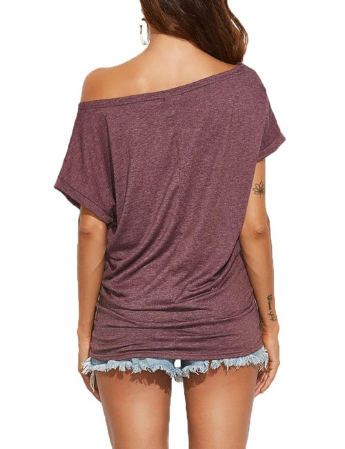 Off Shoulder Casual Loose Short Sleeve