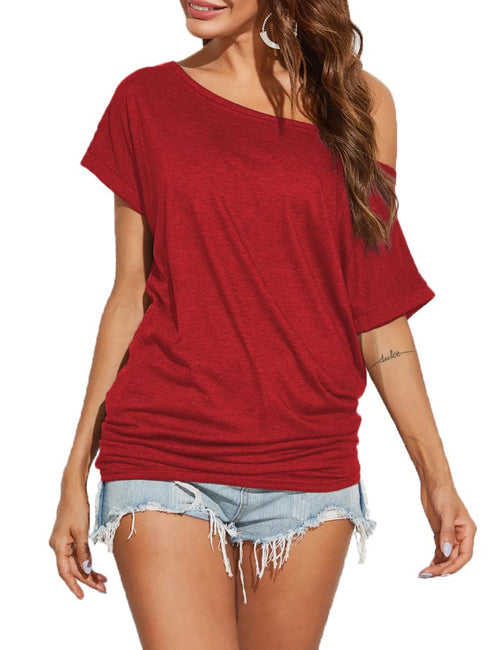 Off Shoulder Casual Loose Short Sleeve