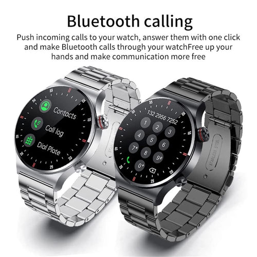 FILIEKEU Bluetooth Calls Smart Watch Men Women Heart Rate Sleep Monitor Steps IP67 Waterproof Sport Fitness Tracker 1.3''Touch Screen Fasion Black Stainless Steel Smart watches for Android iOS