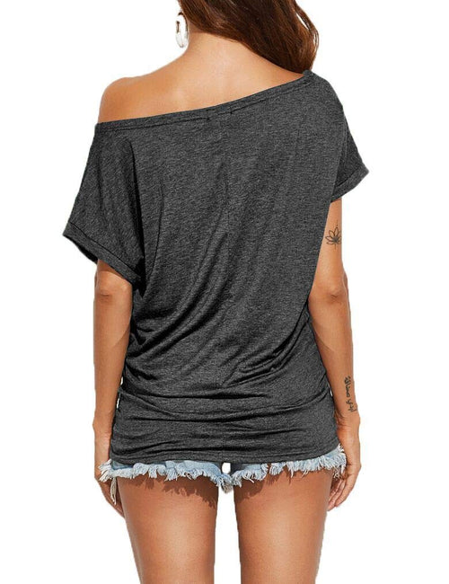 Off Shoulder Casual Loose Short Sleeve