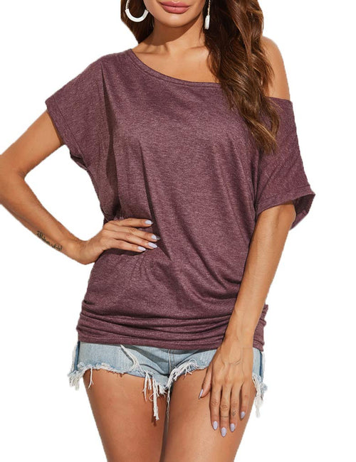 Off Shoulder Casual Loose Short Sleeve