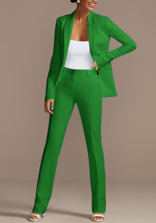 2 Piece Blazer Sets Open Front Blazers and Slim Fit Pants Suits Set