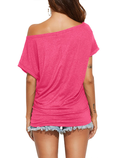 Off Shoulder Casual Loose Short Sleeve