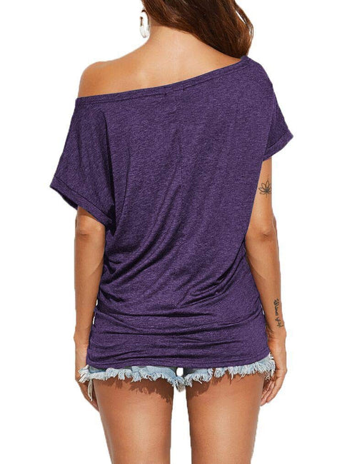 Off Shoulder Casual Loose Short Sleeve