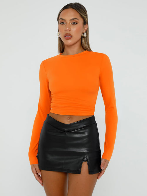 Long Sleeve Basic Spring Crop