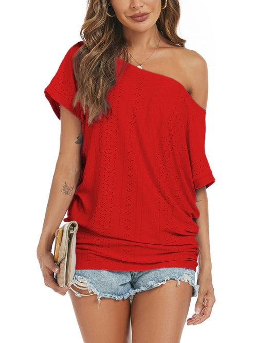 Off Shoulder Casual Loose Short Sleeve