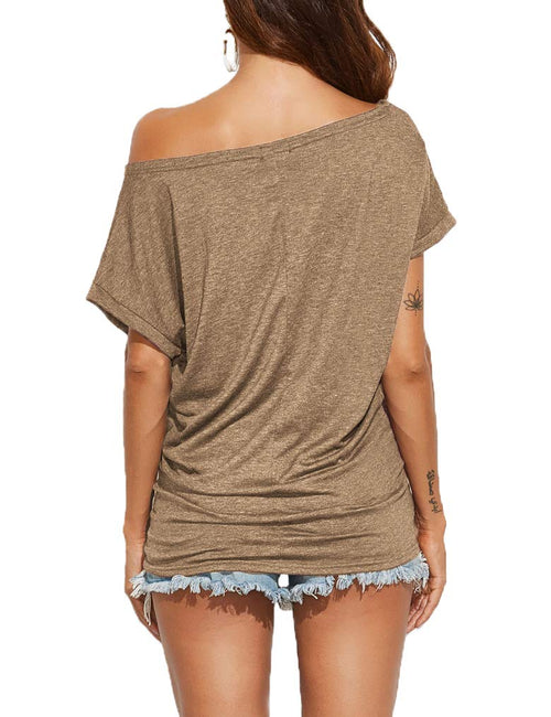 Off Shoulder Casual Loose Short Sleeve