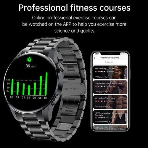 FILIEKEU Bluetooth Calls Smart Watch Men Women Heart Rate Sleep Monitor Steps IP67 Waterproof Sport Fitness Tracker 1.3''Touch Screen Fasion Black Stainless Steel Smart watches for Android iOS