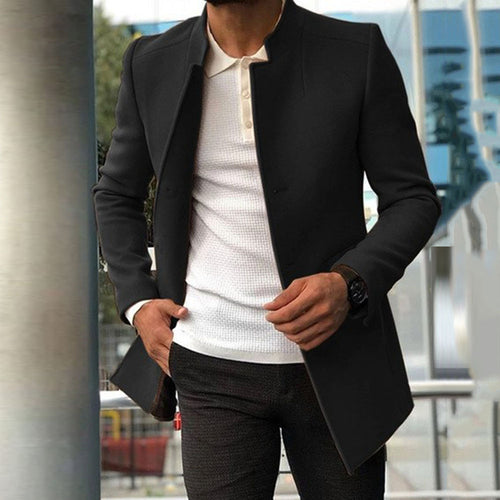 Single-breasted Solid Color Business Jackets Fall And Winter Tops