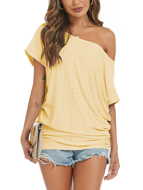 Off Shoulder Casual Loose Short Sleeve