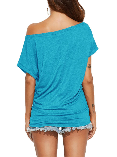 Off Shoulder Casual Loose Short Sleeve