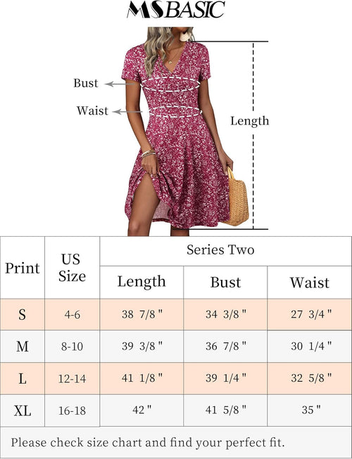 Short Sleeve V Neck Wrap Casual Midi