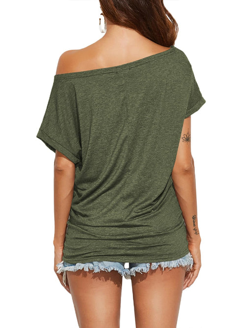 Off Shoulder Casual Loose Short Sleeve