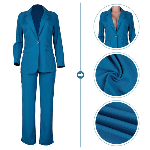 2 Piece Blazer Sets Open Front Blazers and Slim Fit Pants Suits Set