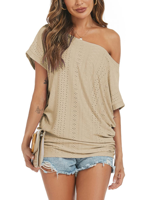 Off Shoulder Casual Loose Short Sleeve