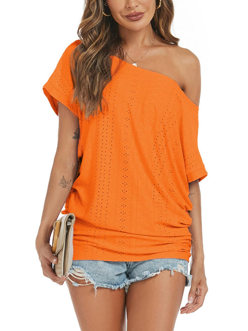 Off Shoulder Casual Loose Short Sleeve