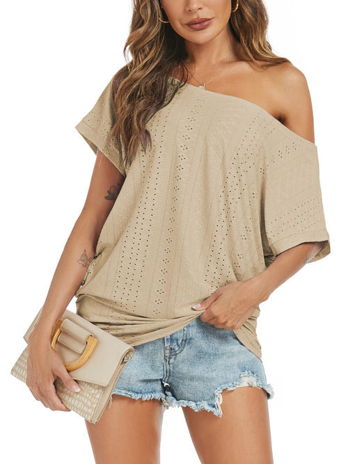 Off Shoulder Casual Loose Short Sleeve