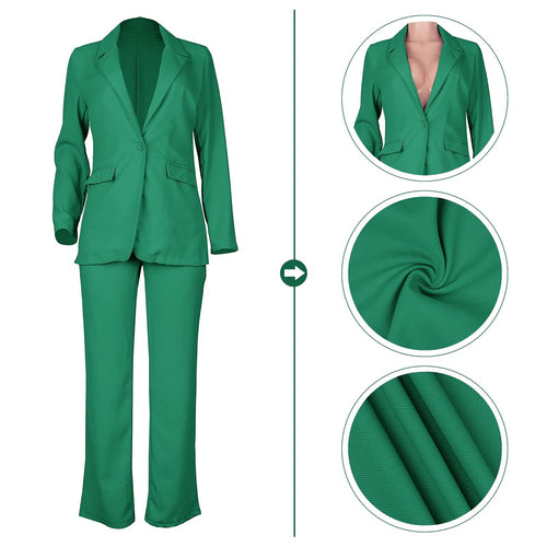 2 Piece Blazer Sets Open Front Blazers and Slim Fit Pants Suits Set