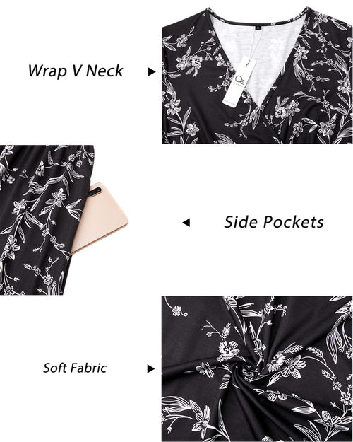 Cocktail Flowy Short Sleeve V-Neck Floral