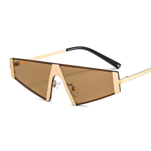 Fashion Triangle Sunglasses Women Men Shield PC Color Lens Alloy Metal Frame Luxury Brand Designer Elegant Sun Glasses