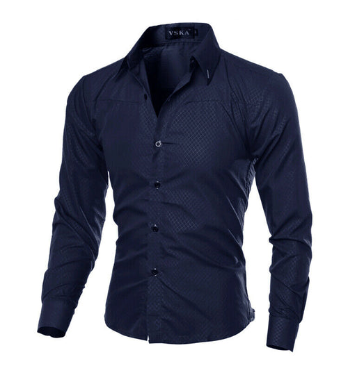 Nieuwe mode heren zomer shirt met lange mouwen knop omhoog zakelijk werk slimme formele overhemden tops zwart wit blauw roze