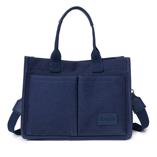 Canvas Shoulder Multi-pocket Shopper