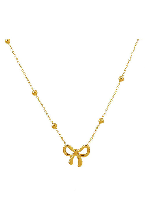 Gold Bowknot Pendant Plated Choker