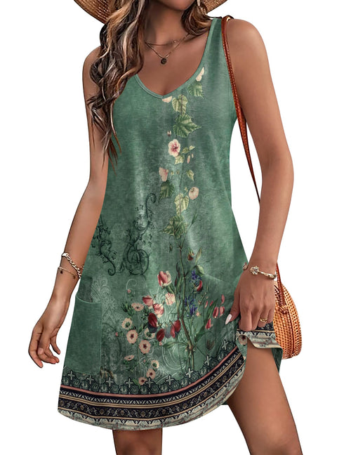 HOTOUCH Boho Beach V Neck Loose Tank