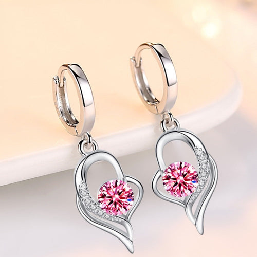 Sterling Silver  High Quality Blue Pink White Purple Crystal Zircon