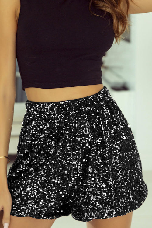 Sequined High Waist Straight