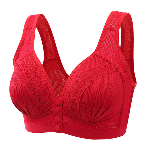 Front Closure Button  Wireless Bralette Push Up