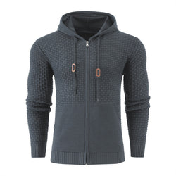 Knitting Zipper Hoodies Leather Printing 3D Outdoor Sports Hoodies with Pockets