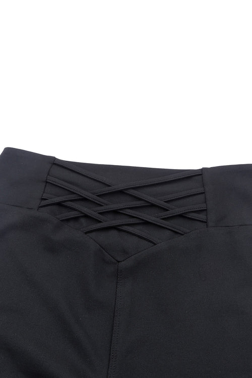 Black Criss Cross Tummy Control High Waist