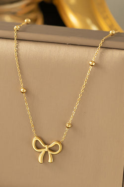 Gold Bowknot Pendant Plated Choker