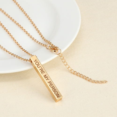 S925 Sterling silver Four Sides Engraving Personalized Couple Necklace Pendant Long Gold Chain Men Women Jewelry Birthday Gift