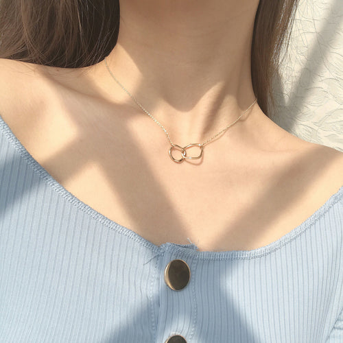 Modern Jewelry Chain Necklace Popular Metal Alloy Golden Plating Color Geometric Pendant Necklace For Girl Gifts