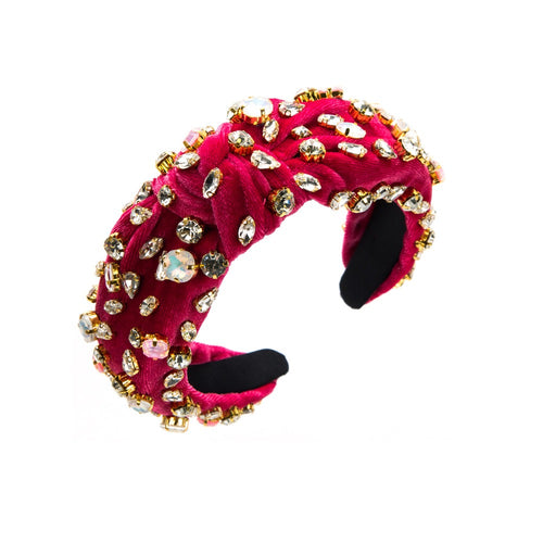 Velvet fabric knotted hair hoop full of starry colored drill bit hoop